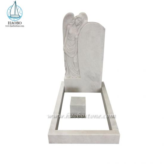 Standing Angel Carved Upright Headstone