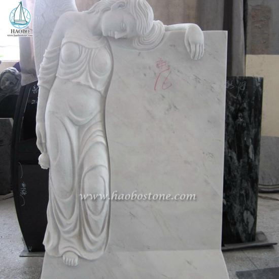 China White Marble Carved Tombstone