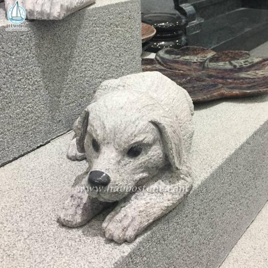 Granite Garden Puppy Carving