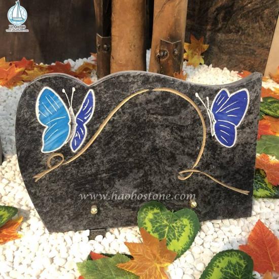 Granite Butterfly Gravestone Plaque