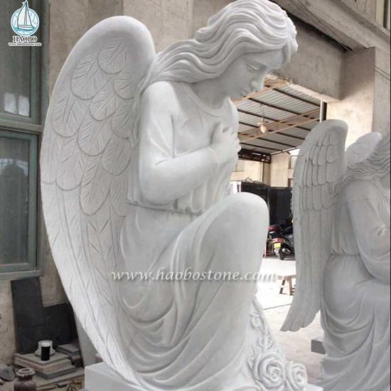 White Marble Prayer Angel Statue