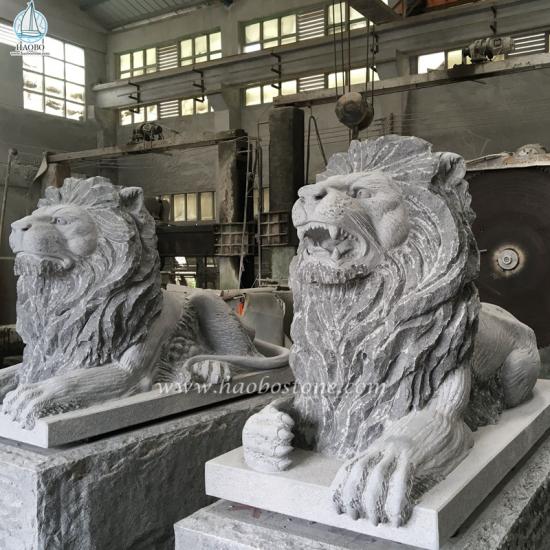 Granite Animal Lion Sculpture