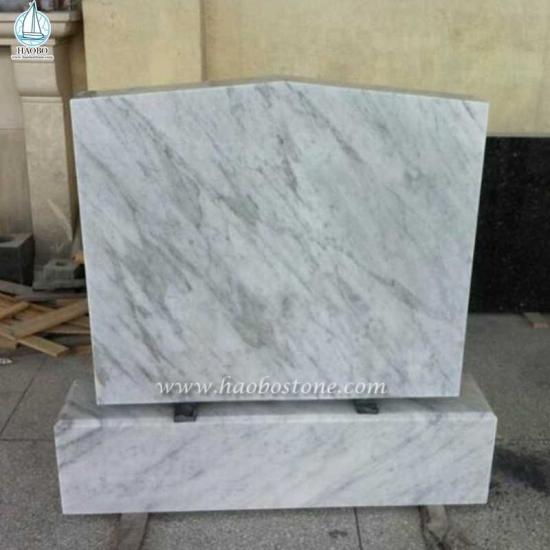 Carrara White Marble Funeral Tombstone