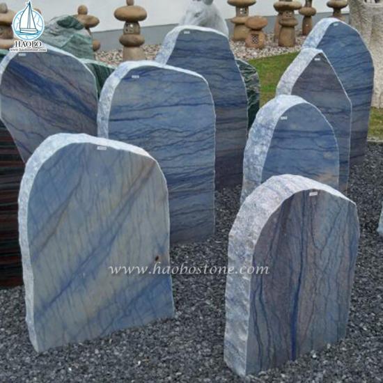 Azul Macobus Marble Gravestone