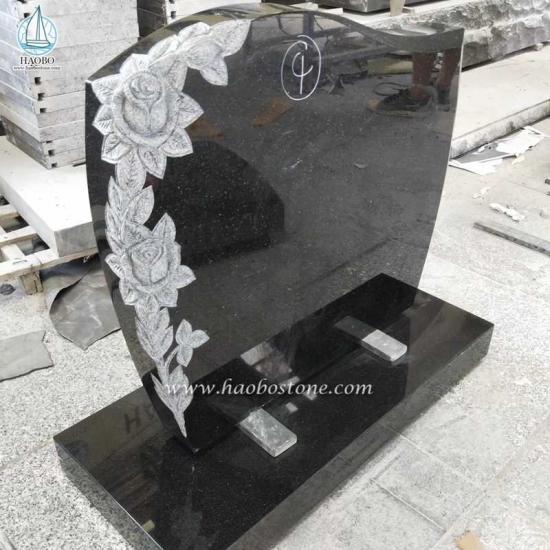 black granite tombstone
