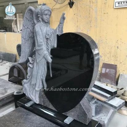 Granit-Engel geschnitzter Kopfstein