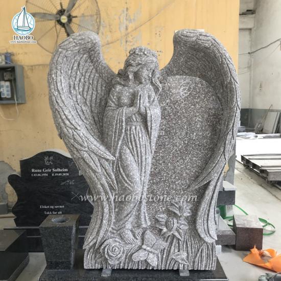 Granite Praying Angel Headstone