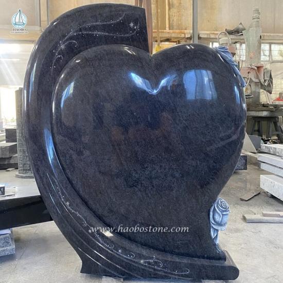 Bahama Blue Heart Headstone