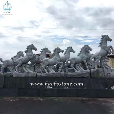 Acht Pferdskulptur Produziert von Haobo Stein. 